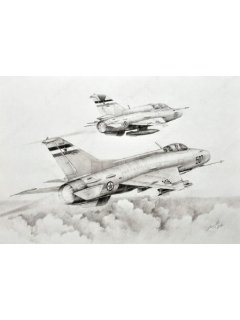 ''MiGs in formation'' art print
