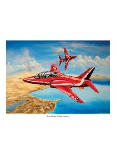 Aviation Art Painting BAE HAWK T.1 RED ARROWS - Medium size Print